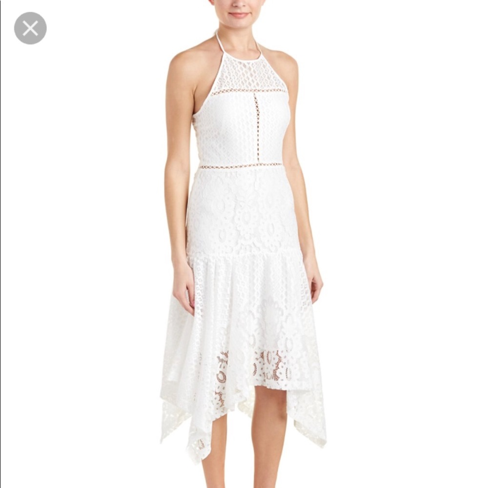 Parker White Lace Halter Midi Dress New W Tags